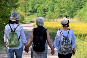 women, girlfriends, nature, walk, friendship, together, happy mothers day, hike, cohesion, help, affection, generations, mother, pleasure, trust, path, future, old, menopause, connectedness, life, excursion, recreation, time out